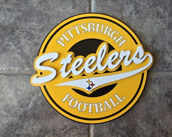 Pittsburgh Steelers Wood Wall Decor | Handmade Football Sign