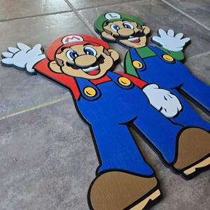 Mario & Luigi Custom-made Wood Wall Decor. | Wall Decor | Wall ART ...