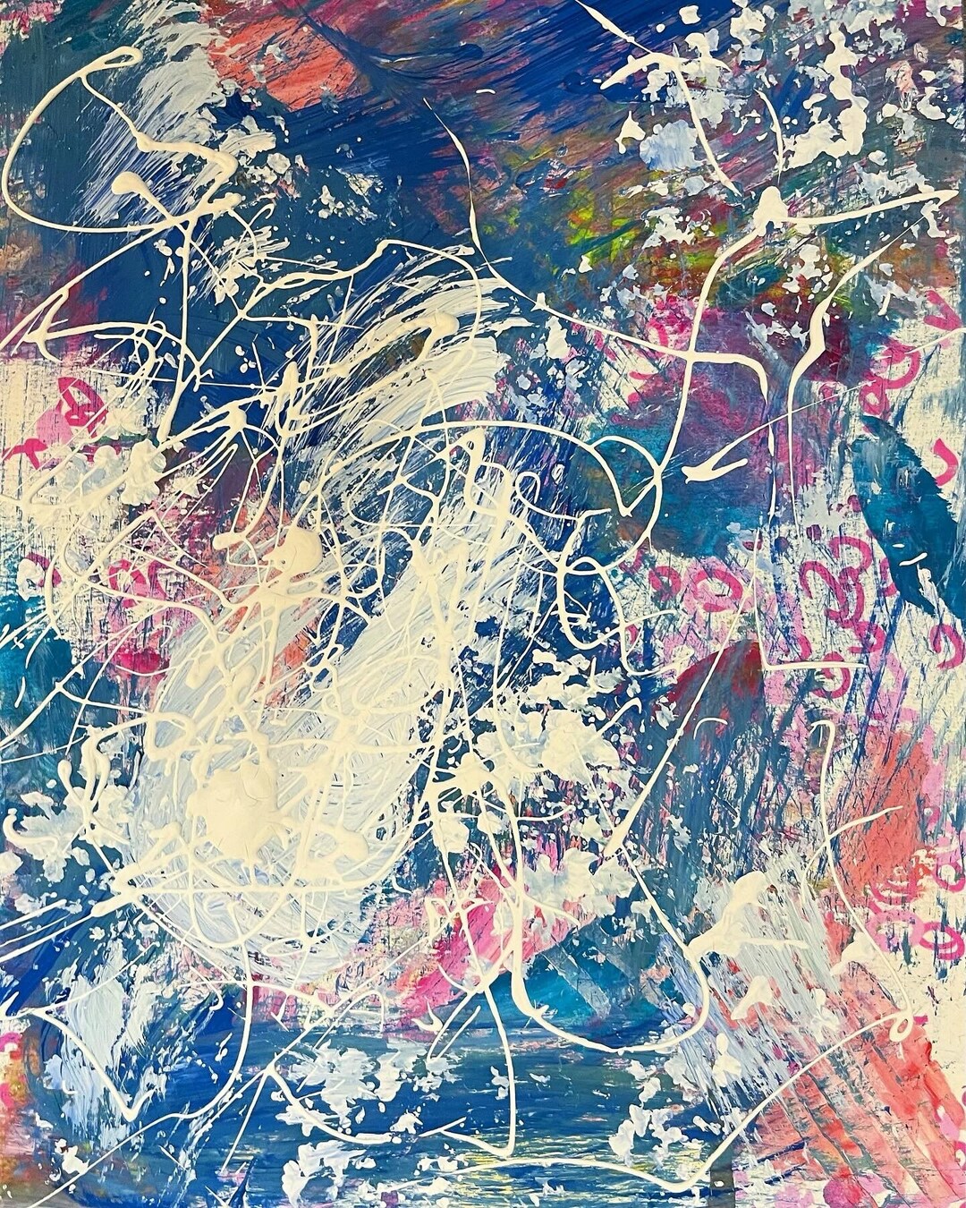 Abstract Art in Gold Frame Etsy