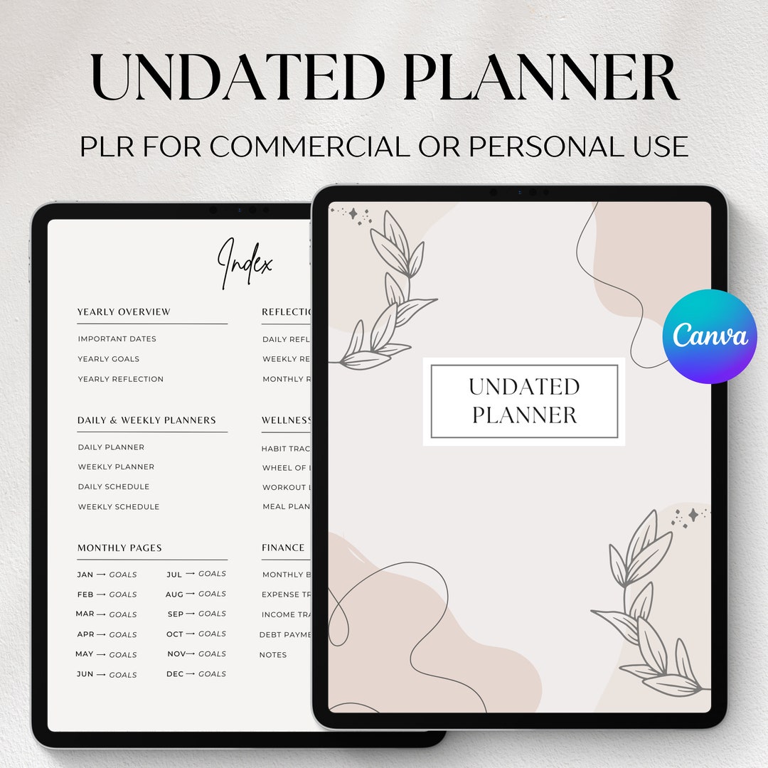 PLR Resell Digital Planner, Canva Template, Editable Planner ...