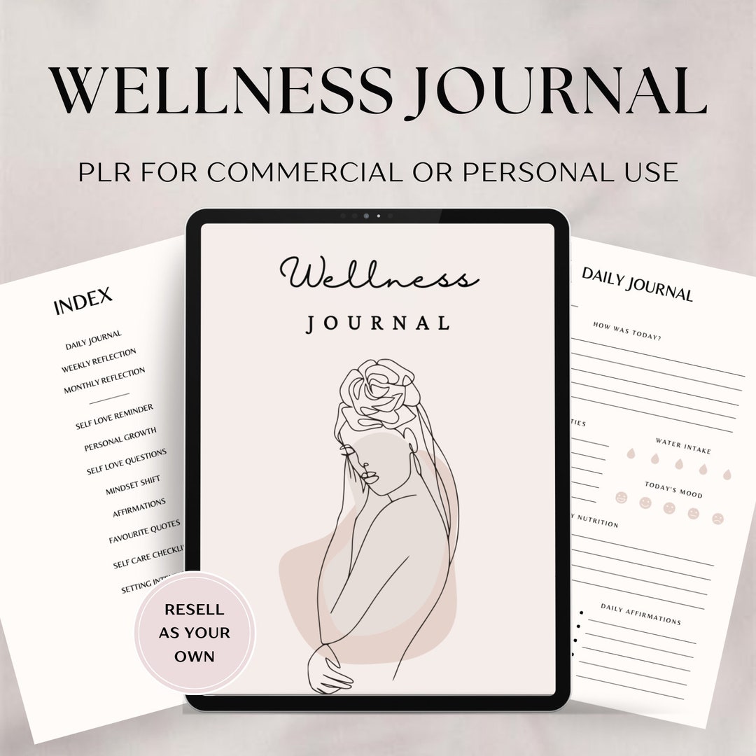 PLR Wellness Journal, Digital Mindfulness Journal, Self Care, Editable ...