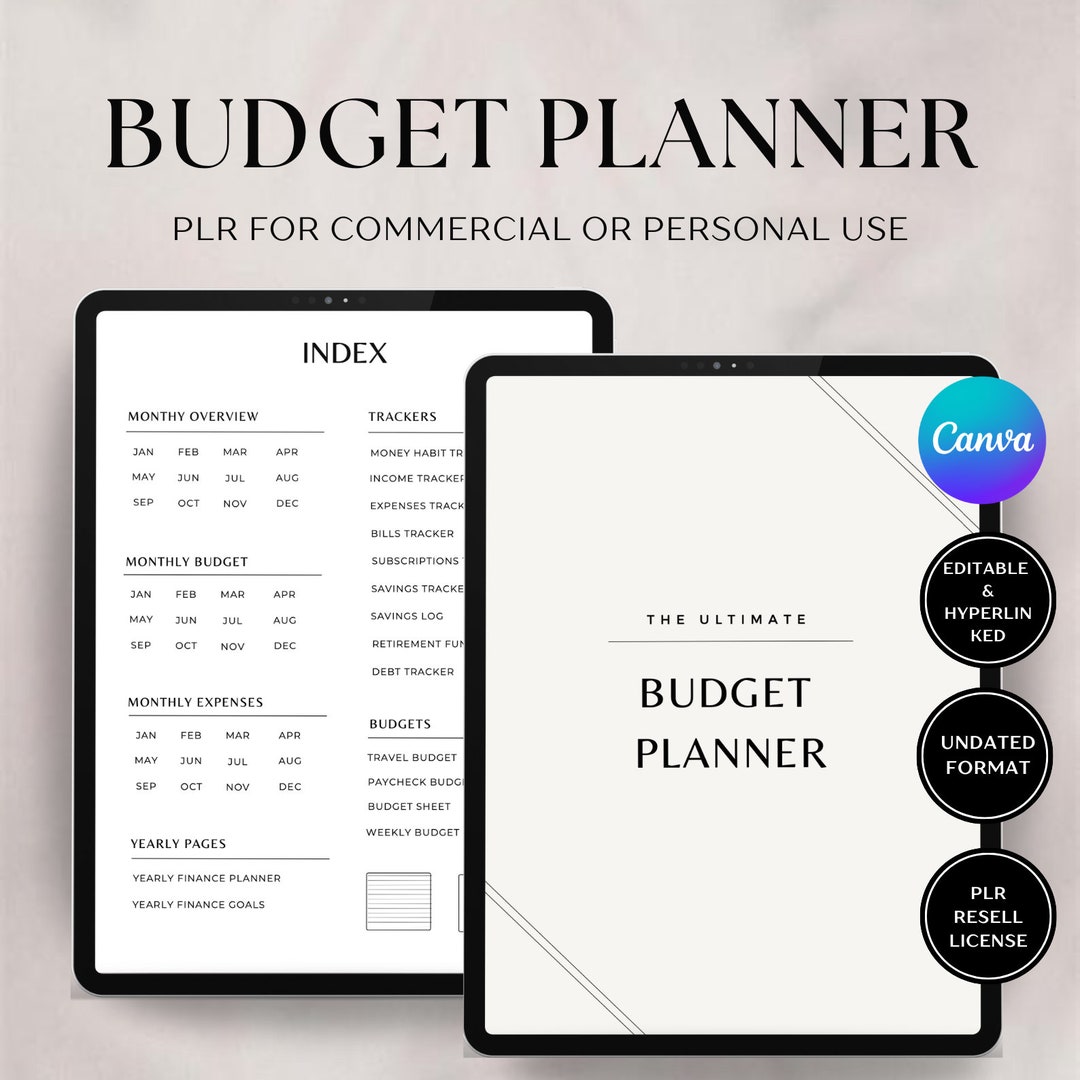 PLR Digital Budget Planner to Resell, Canva Template, Commercial Use ...
