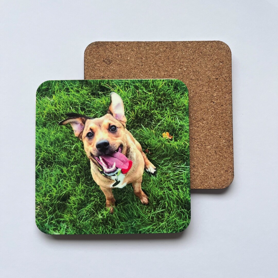 Personalised Photo Coaster 9x9cm Cork Backed Coaster High Gloss Finish