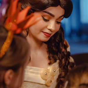 Belle Beauty and the Beast ballgown hairstyle inspired cosplay wig