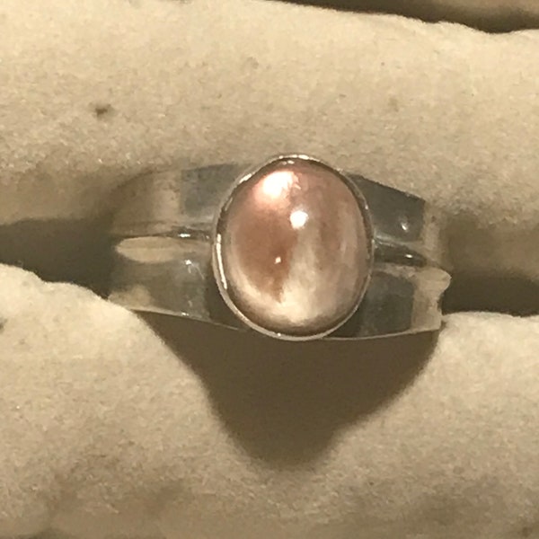 pink oregon sunstone ring size#9-