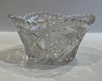 Antique American Brilliant Pinwheel Star Glass Bowl
