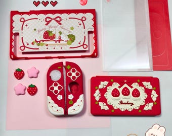 Estuche para control de Strawberry Switch 2, carcasa protectora de silicona, agarres para pulgar, ideal para regalar