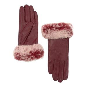 Ambesi Women's Cashmere Lined Nappa Leather Winter Gloves Wine L