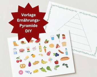 Food pyramid children DIY worksheet creative learning nutrition kindergarten homeschooling at home