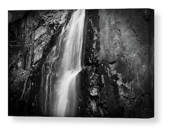 Schwarzweiße Wasserfälle Natur Wandkunst (Digitaler Download)