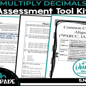 Multiplying Decimals Quiz- 5th Grade Math Worksheet