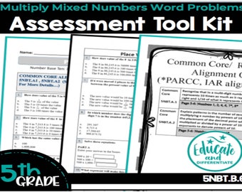 Multiplying Mixed Number Word Problems- Fifth Grade- Math Worksheet- Math Quiz- Multiplication of Fractions