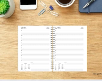 2025 Agenda PDF file ready to print, one day per sheet executive style size pdf file to print