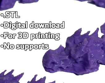 Articulated Dragon 3D Print STL File: Flexible Design (Digital Download)