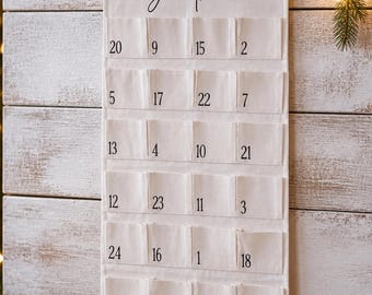 Personalized fabric advent calendar, with names or numbers, cotton, wall calendar, sustainable advent calendar, Christmas decoration
