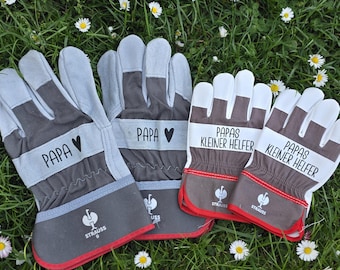 Arbeitshandschuhe personalisiert Bester Papa Geschenk | Vatertag Geschenk Papa | Leder Gartenhandschuhe Herren DIY Werkstatt