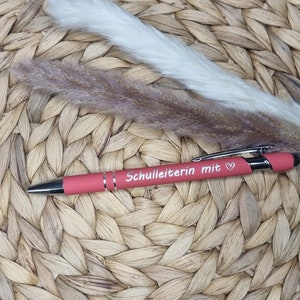 Schulleiterin mit Herz, Kugelschreiber personalisiert, Kugelschreiber mit Namen, Stift mit Gravur, Direktorin