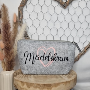 Kosmetiktasche Personalisiert, Filztasche, Geschenk, Stilvolle Kosmetiktasche, Mädelskram Tasche für Make-up und Accessoires