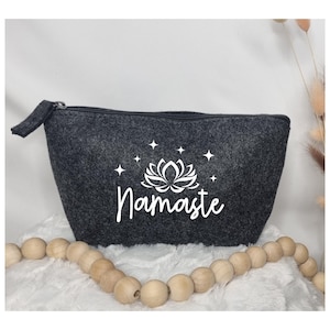 Filztasche Kosmetiktasche Personalisiert, Namaste, Yogatasche, Einkaufstasche,