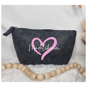 Filztasche Kosmetiktasche Personalisiert, Mädelskram , Beautybag, Geschenk beste Freundin,
