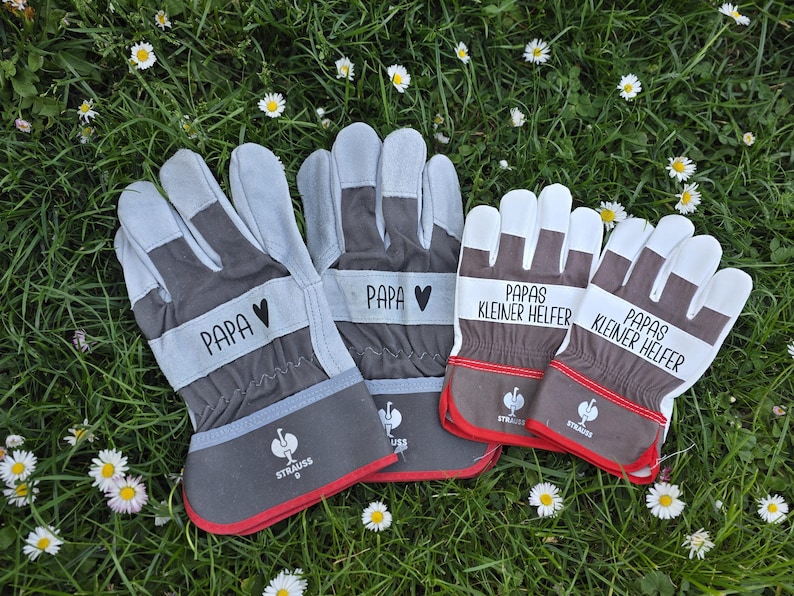 Personalized work gloves, Best Dad gift | Father's Day gift for Dad | Leather gardening gloves for men, DIY workshop image 1