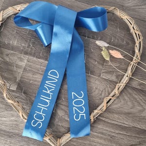 Personalisierte Schleife für Schultüte, Satinband mit Name & Jahr zur Einschulung, Schulkind 2026