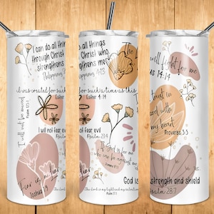 Przypomnienia biblijne na każdy dzień 20oz Skinny 12oz SippyTumbler Sublimacja Design Tumbler Wrap Natychmiastowe pobranie pliku PNG
