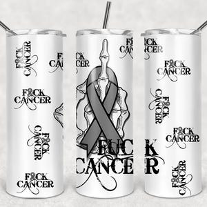 Fuck kanker 20oz mager 12oz SippyTumbler-sublimatieontwerp Tumbler Wrap Instant Download PNG-bestand
