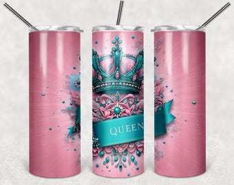 Queen crown 20oz Skinny 12oz SippyTumbler Sublimation Design Tumbler Wrap Instant Download PNG file