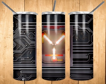Flux capacitor 20oz Skinny 12oz SippyTumbler Sublimation Design Tumbler Wrap Instant Download PNG file
