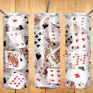 Poker cards - 20oz Skinny 12oz SippyTumbler Sublimation Design Tumbler Wrap Instant Download PNG file