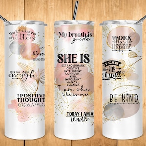 Lembretes diários 20 onças Skinny 12 onças SippyTumbler Design de sublimação Tumbler Wrap Instant Download arquivo PNG