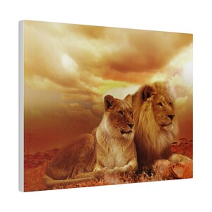 Lion, Stretched Canvas, Wall Art Print