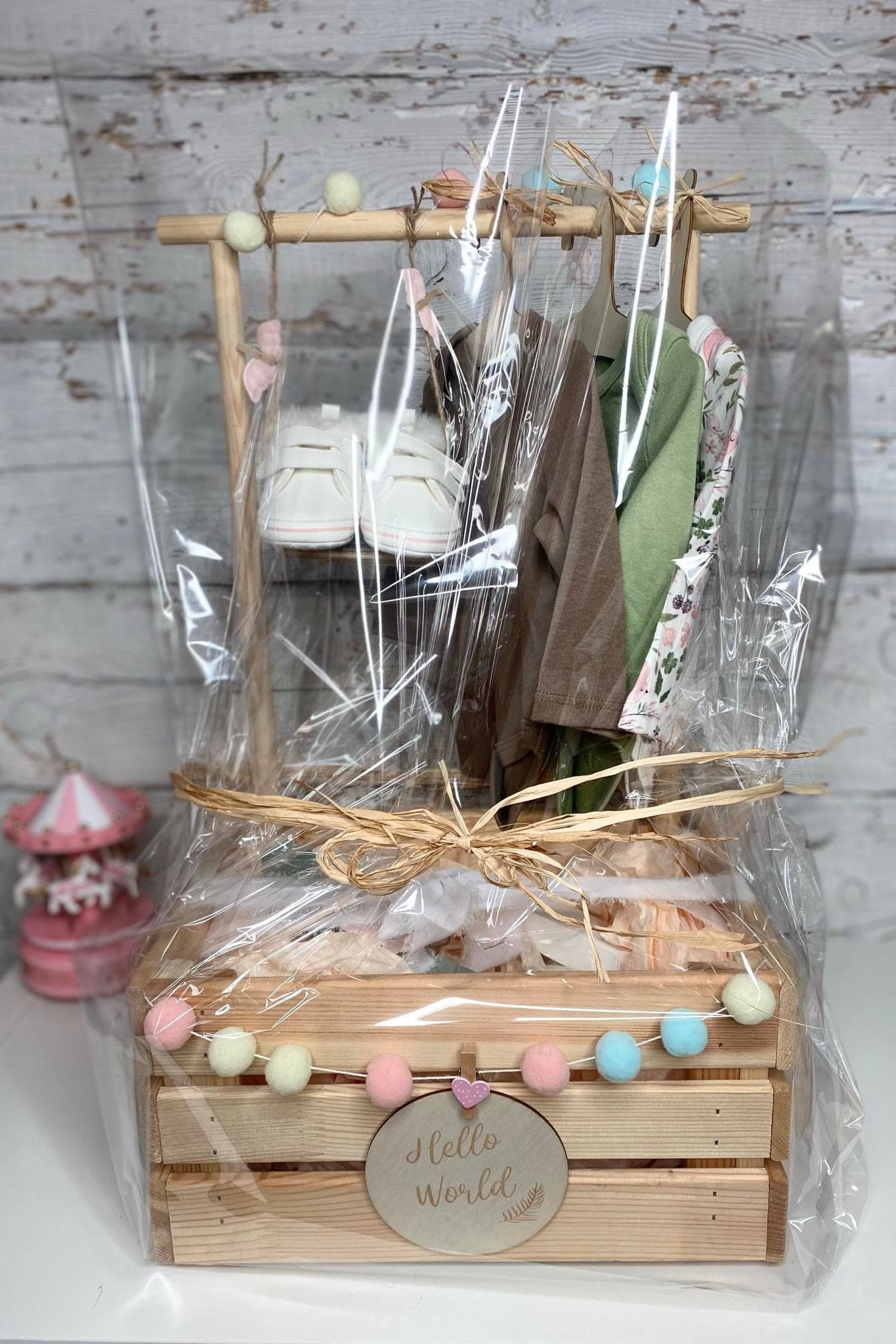 Wood Crate Large Baby Shower Gift Box Large Wooden Storage Basket