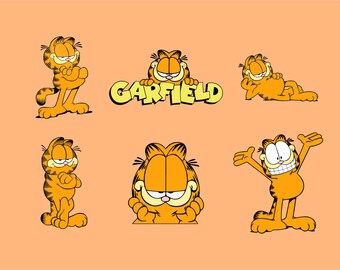 cartone animato in formato SVG - png, vettore cartone animato, gatto in formato SVG, Garfield in formato SVG, file per cricut e silhouette cameo, Garfield PNG, Garfield DXF