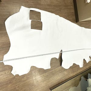 White Genuine Leather Hide- Full Grain Upholstery Leather | 3.5-4oz (1.5mm) Soft Cowhide for Bags, Crafts, Chairs, Jackets | 26 sq ft
