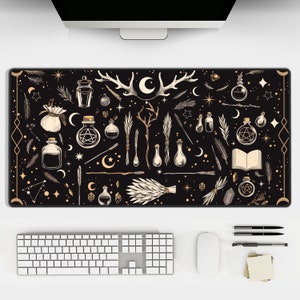 Niedliche Schreibunterlage | Mousepad 100% Baumwolle | Academia Schreibtischunterlage | Hexerei Schreibtisch Dekor | XL Mousepad fürs Büro & den Arbeitsplatz