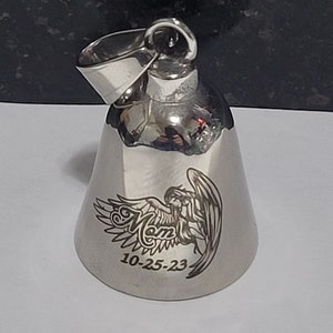 Personalized Gremlin Bell Guardian Bell Biker Bell Motorcycle Bell Guard Bell Biker Gift Custom Bell Engraved Bell Stainless Steel Bel l