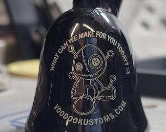 Custom Engraved Stainless Steel Black Guardian Bell - Personalized Motorcycle Biker Gift