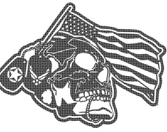 American Flag Skull Vector Art: Military Dog Tags SVG (Cut Ready)