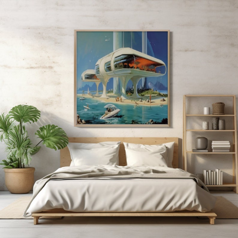 Printable, Downloadable, Retro Art, Futurism, Retro Futurism, Mid