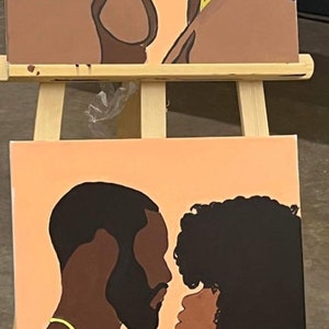 &quot;Vorgefertigte Leinwände &quot;&quot;lovers&quot;&quot; Paint and sip, Leinwand für Erwachsene, DIY, handmade, pre-gezeichnet, Paare date night, galantine.&quot;