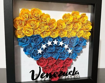 Shadow box from Venezuela-Shadowbox with flowers personalized