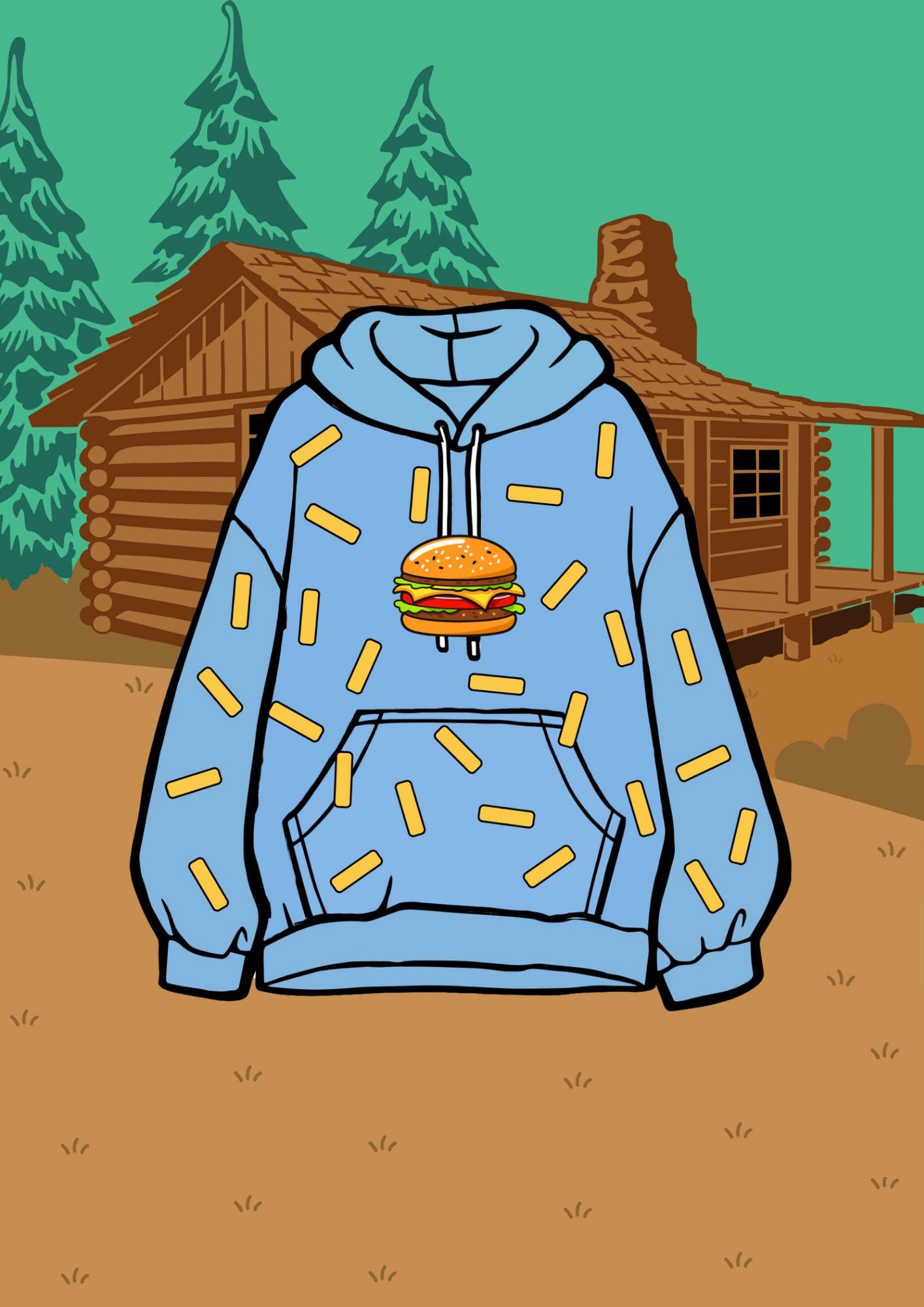 Burger & Fries Mabel Sweater | Food Lover Sweatshirt With Burger