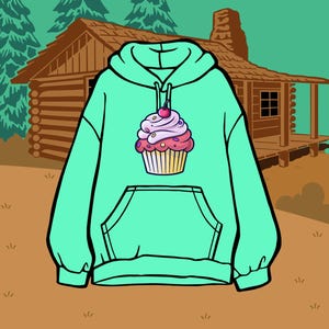 Cupcake Mabel Sweater | Cozy Knit Pullover, Cute Bakery-Inspired Apparel | Perfect Gift for Dessert Lovers | Women&#39;s Graphic Sweater