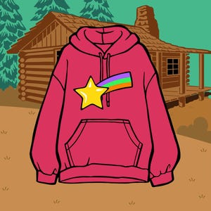Shooting Star Mabel Sweater | Cozy Cute Graphic Pullover| Whimsical Rainbow Star Design | Colorful Aesthetic Sweater | Gift for Dreamers