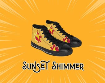 Sunset Shimmer Inspired High-Top Sneakers | Custom My Little Pony Shoes | Pony Fan Footwear | Unique Gift for MLP Lovers