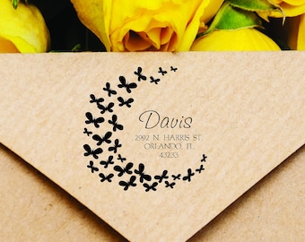 Personalized Return Address Stamp: Custom Family Name, Wedding Stationary