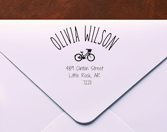 Personalized Return Address Stamp: Custom Family Name Rubber Stamp