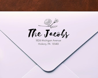 Personalized Family Name Return Address Stamp: Self-Inking Rubber Stamp